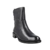 Carmela 164009 Leather Ankle Boots Side Zip Low Heel Women's Black Camel