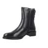Carmela 164009 Leather Ankle Boots Side Zip Low Heel Women's Black Camel