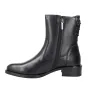 Carmela 164009 Botines Piel Cremallera Lateral Tacón Bajo Mujer Negro Camel