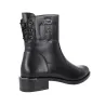 Carmela 164009 Leather Ankle Boots Side Zip Low Heel Women's Black Camel