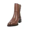 Carmela 164009 Bottines Cuir Zip Latéral Talon Bas Femme Noir Camel