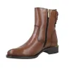 Carmela 164009 Leather Ankle Boots Side Zip Low Heel Women's Black Camel