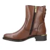 Carmela 164009 Damen Stiefeletten Leder Seitlicher Reißverschluss Schwarz Camel
