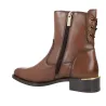 Carmela 164009 Stivaletti Pelle Zip Laterale Tacco Basso Donna Nero Cammello