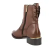 Carmela 164009 Bottines Cuir Zip Latéral Talon Bas Femme Noir Camel
