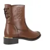 Carmela 164009 Botines Piel Cremallera Lateral Tacón Bajo Mujer Negro Camel