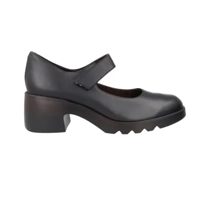 Pepe Menargues 21200 Mary Janes Cuir Noir Talon Carré Bride Velcro Femme