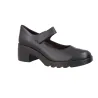 Pepe Menargues 21200 Mary Janes Cuir Noir Talon Carré Bride Velcro Femme