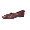 Yokono Renoir Leather Ballet Flats Bow Detail Women's Burgundy Chocolate