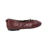 Yokono Renoir Leather Ballet Flats Bow Detail Women's Burgundy Chocolate