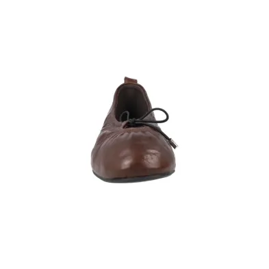 Yokono Renoir Leather Ballet Flats Bow Detail Women's Burgundy Chocolate