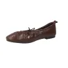 Yokono Renoir Ballerine Pelle Piatte con Fiocco Donna Bordeaux Cioccolato
