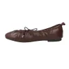 Yokono Renoir Leather Ballet Flats Bow Detail Women's Burgundy Chocolate
