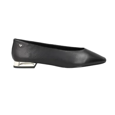 Martinelli Vescia Ballerines Cuir Bout Pointu Talon Métallisé Femme Noir