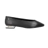 Martinelli Vescia Ballerines Cuir Bout Pointu Talon Métallisé Femme Noir