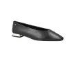 Martinelli Vescia Ballerines Cuir Bout Pointu Talon Métallisé Femme Noir