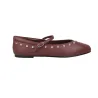 Martinelli Lariana 1750-B465PY Mary Janes Cuir Plates Clous Femme Noir Bordeaux