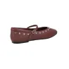 Martinelli Lariana 1750-B465PY Damen Mary Janes Leder Nieten Schwarz Bordeaux