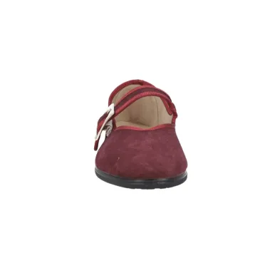 Macarena Rania101 Mary Jane Piatte Camoscio Fibbia Donna Bordeaux e Nocciola