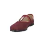 Macarena Rania101 Damen Mary Janes Flach Veloursleder Schnalle Burgund Haselnuss