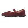 Macarena Rania101 Damen Mary Janes Flach Veloursleder Schnalle Burgund Haselnuss