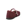 Macarena Rania101 Women's Suede Mary Jane Flats Buckle Strap Burgundy Taupe