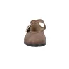 Macarena Rania101 Damen Mary Janes Flach Veloursleder Schnalle Burgund Haselnuss