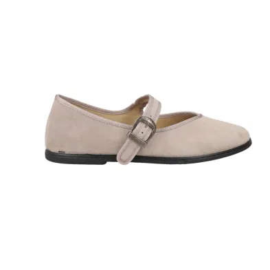 Macarena Rania30 Damen Mary Janes Flach Veloursleder Schnalle Nuss Pinie