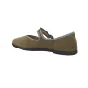 Macarena Rania30 Women's Suede Mary Jane Flats Buckle Strap Walnut and Pine