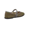 Macarena Rania30 Mary Janes Plates Femme Daim Boucle Noix et Pin