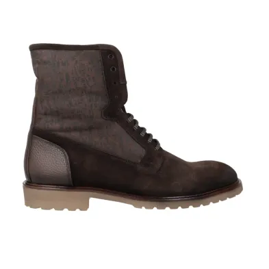 Luis Gonzalo 7581H4 Bottes Lacets Homme Daim Doublure Fourrure Marron Foncé