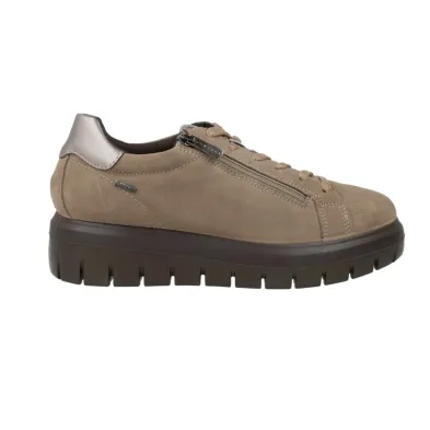 IGI&CO 21493 Sneakers Gore-Tex Donna Camoscio Fango Lacci Zip Laterale Platform