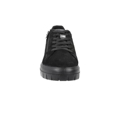 IGI&CO 21493 Zapatillas Gore-Tex Mujer Ante Negro Cordones Cremallera Plataforma