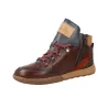 Pikolinos Viana Botines Casual Piel Mujer Cordones Cremallera Brandy y Caoba