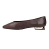 Martinelli Vescia Ballerines Cuir Femme Bout Pointu Talon Doré Marron Foncé