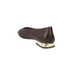 Martinelli Vescia Ballerines Cuir Femme Bout Pointu Talon Doré Marron Foncé