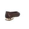 Martinelli Vescia Damen Ballerinas Leder Spitze Form Goldener Absatz Dunkelbraun