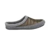 Alberola HC3P Men's Open-Back Quilted House Slippers Grey Felt Khaki and Navy