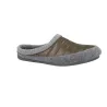 Alberola HC3P Men's Open-Back Quilted House Slippers Grey Felt Khaki and Navy
