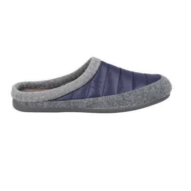Alberola HC3P Herren Hausschuhe Offen Gesteppt Filz Grau Khaki und Marine