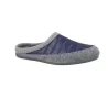 Alberola HC3P Pantofole Uomo Aperte Trapuntate Feltro Grigio Kaki e Blu Navy