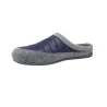 Alberola HC3P Men's Open-Back Quilted House Slippers Grey Felt Khaki and Navy