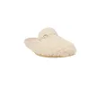 Alberola H29176 Damen Hausschuhe Offen Teddy-Effekt Goldene Schnalle