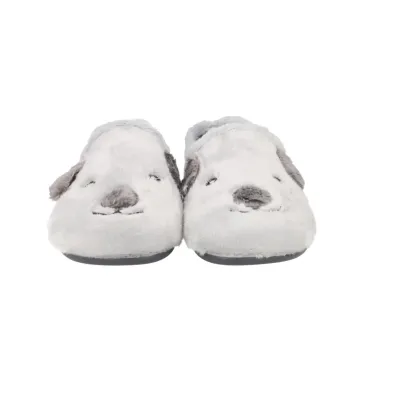Alberola Z30543 Women's Closed House Slippers Plush Grey Puppy Face