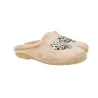 Alberola Z12176 Women's Open-Back House Slippers Leopard Heart Plush Cream