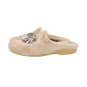 Alberola Z12176 Zapatillas de Casa Mujer Abiertas Corazón Leopardo Felpa Crema