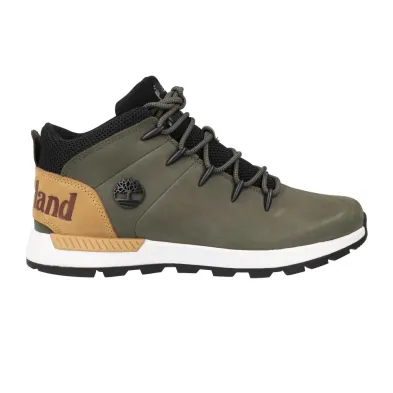 Timberland Sprint Trekker Mid Baskets Montantes à Lacets Homme Nubuck Vert