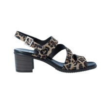 Plumers 3047 Sandalias Animal Print con Tacón de Mujer